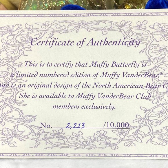 Muffy Vanderbear Butterfly - New In Box - Vintage 1991 - Picture 15 of 15